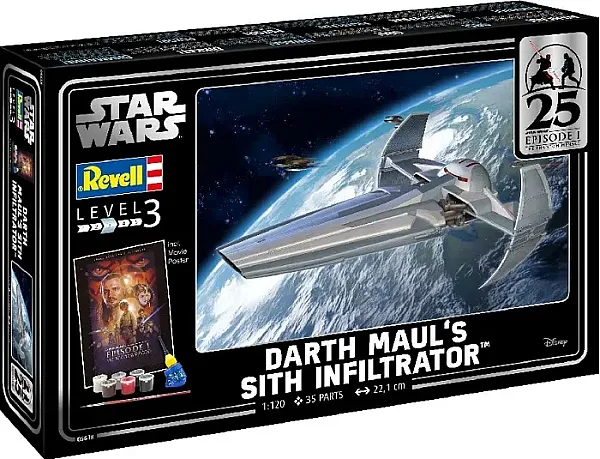 STAR WARS EPISODE I MODEL KIT 1/120 DARTH MAUL'S SITH INFILTRATOR 22 CM